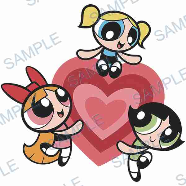 blossom, bubbles, buttercup, powerpuff girls, heart Decal design B-3313