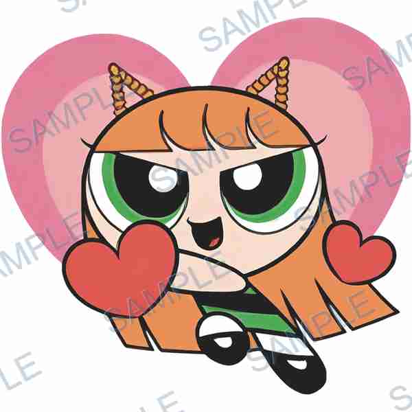 powerpuff girls, cartoon network, heart, flower, antennae Decal design B-3319