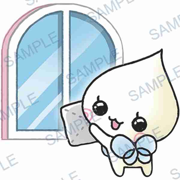window, pillow, character, white, blue Decal design B-3376