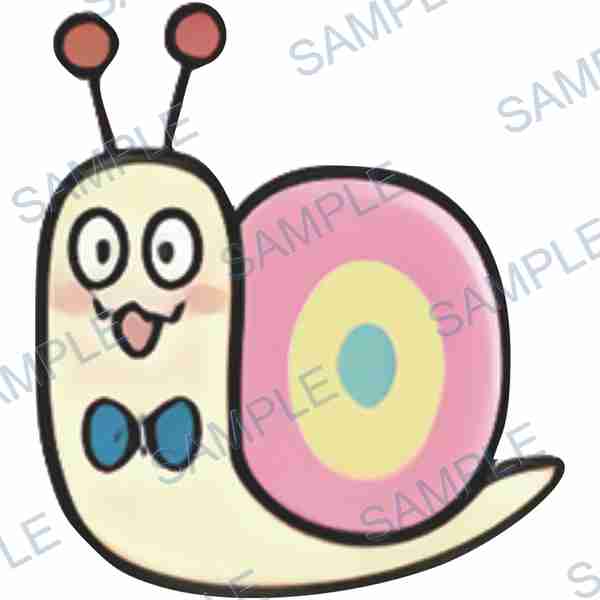 snail, bow tie, shell, pink, yellow Decal design B-3441