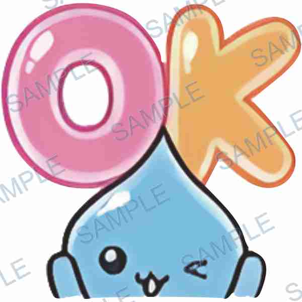 letter o, letter k, water drop, face, pink Decal design B-3448