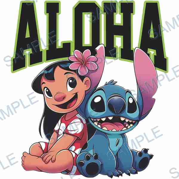 stitch, lilo, disney, flower, text Decal design B-3626