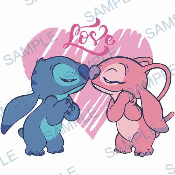 stitch, angel, disney, heart, love Decal design B-3699