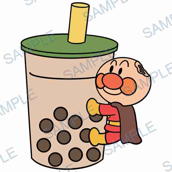 anpanman, boba tea, drink, cup, straw Decal design B-3752