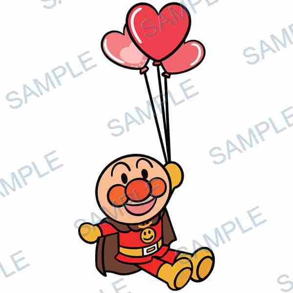 anpanman, anime, balloons, heart balloons, cape Decal design B-3770