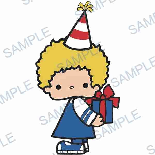 child, party hat, gift, present, bow Decal design B-3892