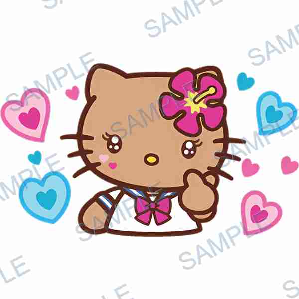 hello kitty, sanrio, flower, hearts, sailor uniform Decal design B-3935