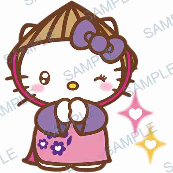 hello kitty, sanrio, hat, bow, kimono Decal design B-4008