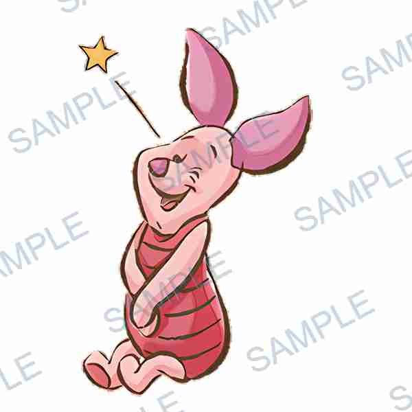 piglet, disney, star, wand, pink Decal design B-4057