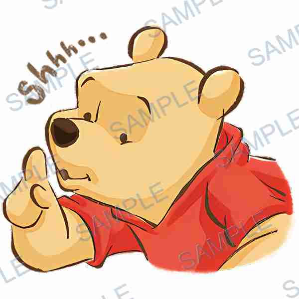 winnie the pooh, disney, shhh, finger to lips, yellow Decal design B-4080