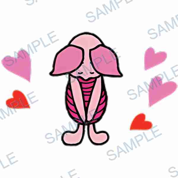 piglet, disney, heart, pink, red Decal design B-4094