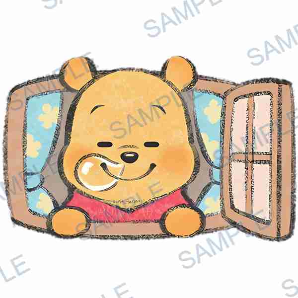 winnie the pooh, disney, window, curtain, bubble Decal design B-4136
