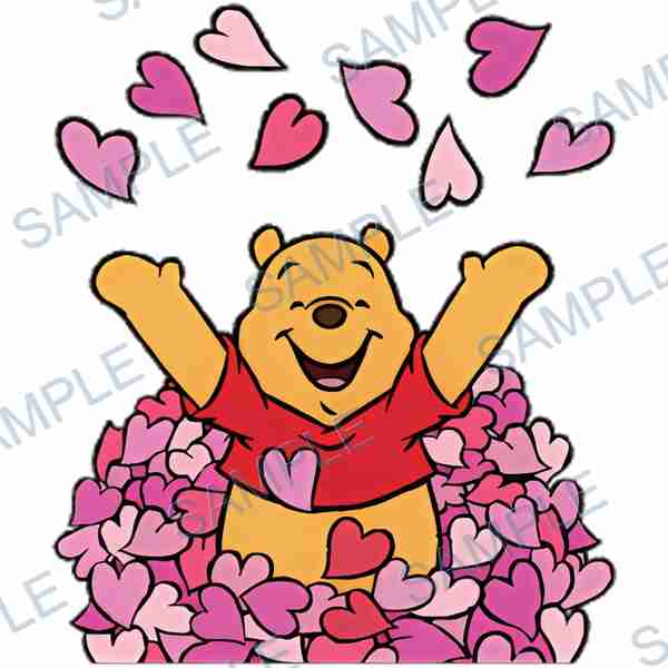 winnie the pooh, disney, bear, hearts, pink Decal design B-4197