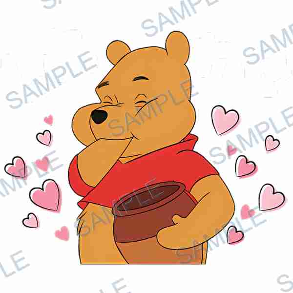 winnie the pooh, disney, bear, honey pot, hearts Decal design B-4235