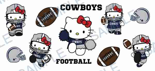 hello kitty, cowboys, sanrio, nfl, logo C-7702