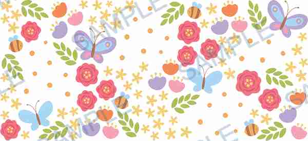 butterfly, bee, flower, leaf, dot Cup Wrap design C-8802
