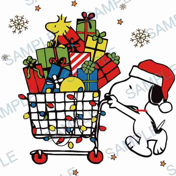 snoopy, woodstock, peanuts, shopping cart, gifts DTF design D-5793