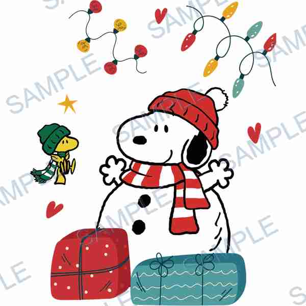 snoopy, woodstock, peanuts, snowman, gifts DTF design D-5795