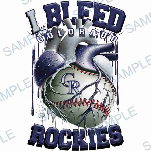 colorado rockies, mlb, heart, baseball, text DTF design D-7065
