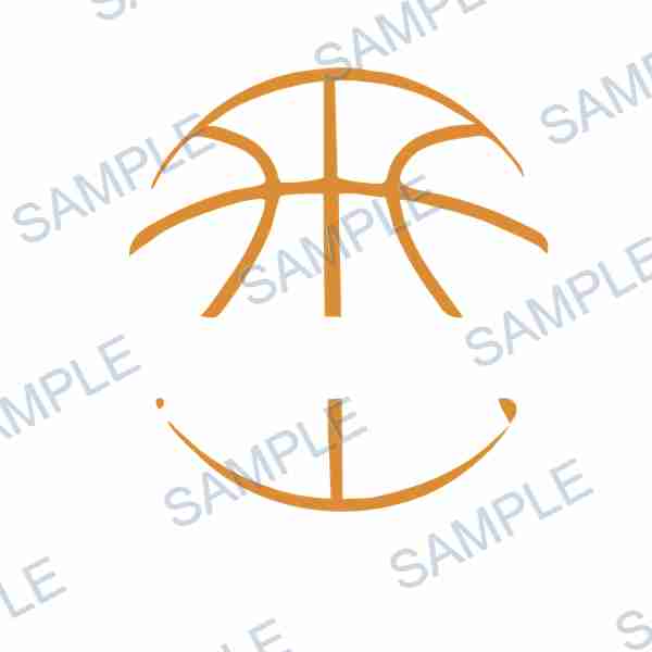 basketball, orange, white, minimalist, sportswear DTF design D-7306
