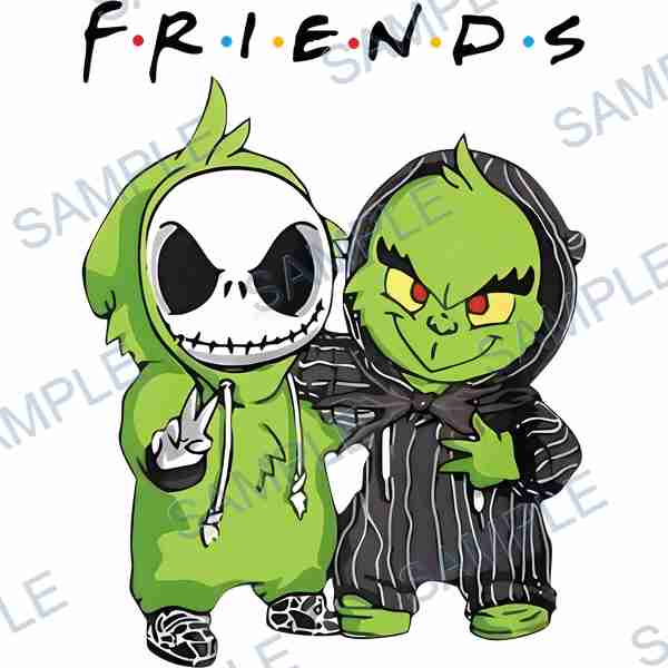 jack skellington, grinch, nightmare before christmas, dr. seuss, hoodie DTF design D-7427