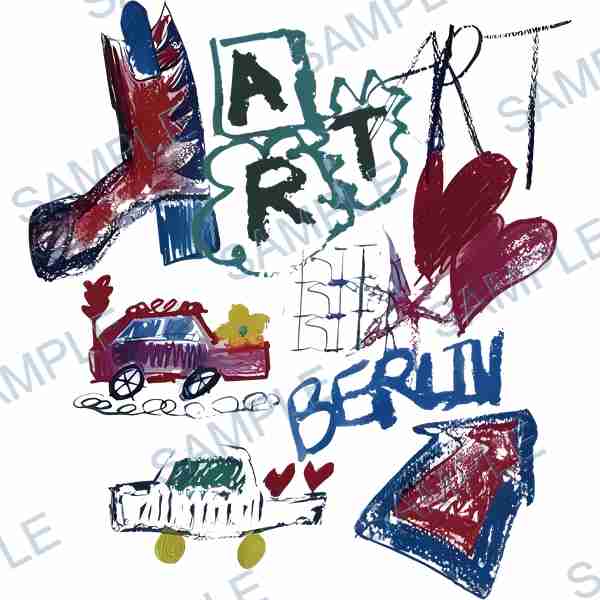 car, heart, text, boot, drawing DTF design D-7865