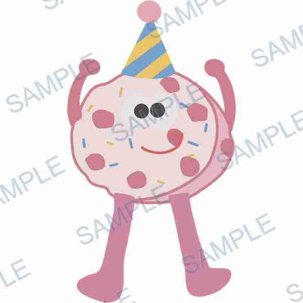 cookie, party hat, sprinkles, legs, arms DTF design D-7902