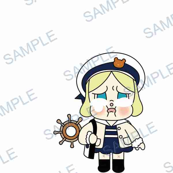 girl, sailor hat, ship wheel, bag, bear DTF design D-7942