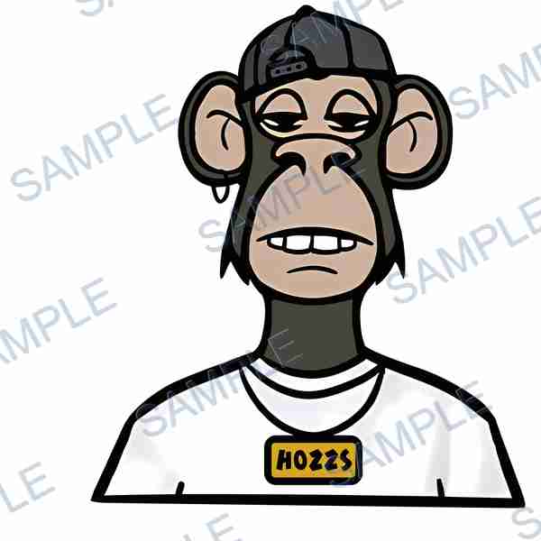 bored ape, yuga labs, monkey, chain, t-shirt DTF design D-8010