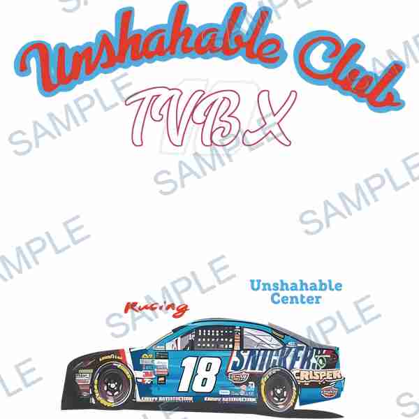 number 18, nascar, racing car, text, unshakable club DTF design D-8049
