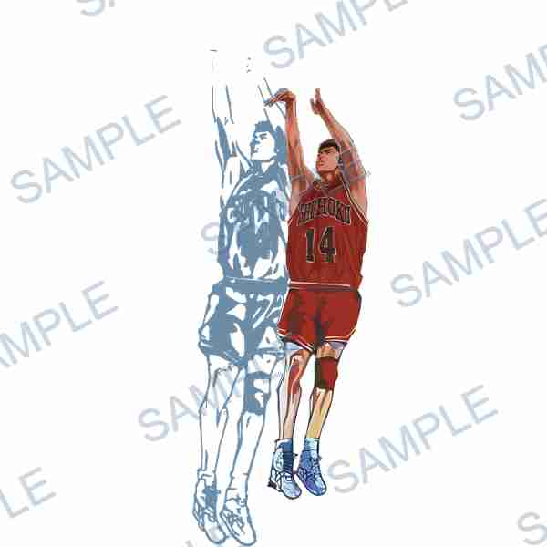 hanamichi sakuragi, slam dunk, basketball player, basketball, jersey DTF design D-8088
