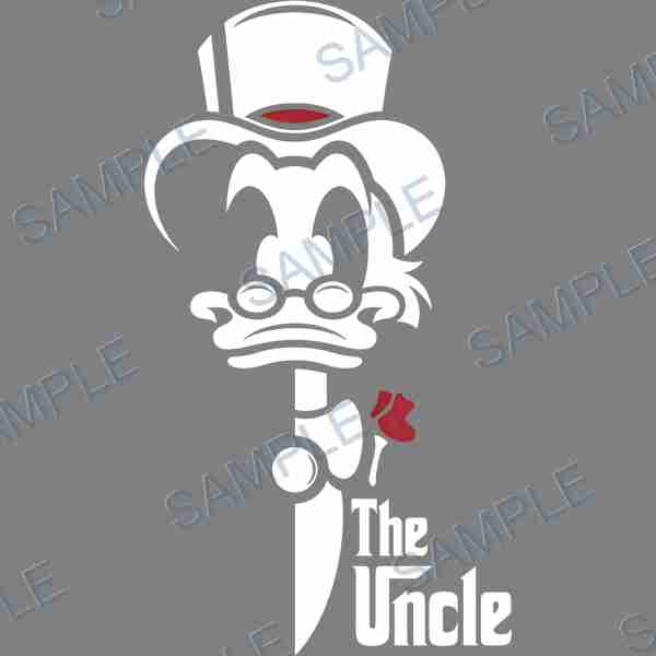 scrooge mcduck, disney, top hat, glasses, cane DTF design D-8093