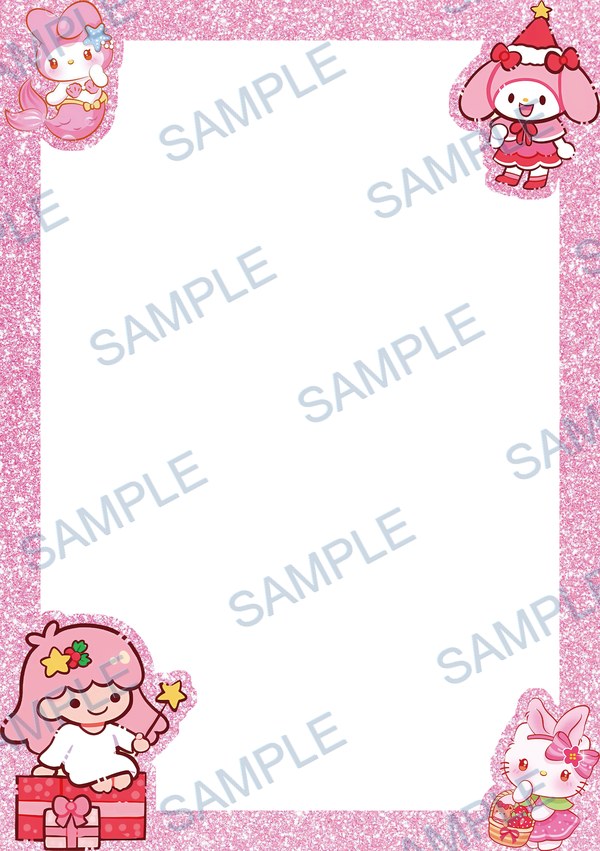 my melody, hello kitty, sanrio, mermaid, strawberry basket Acrylic design F-370