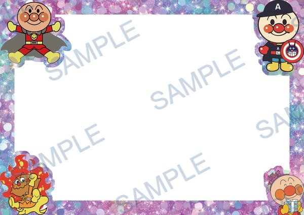 anpanman, baikinman, frame, border, gift Acrylic design F-674