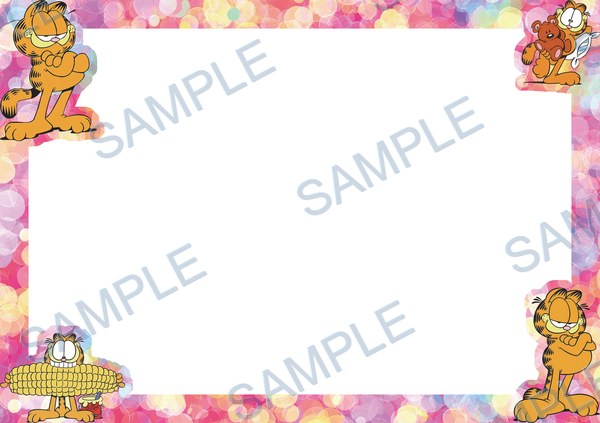 garfield, cat, corn, teddy bear, pink Acrylic design F-740