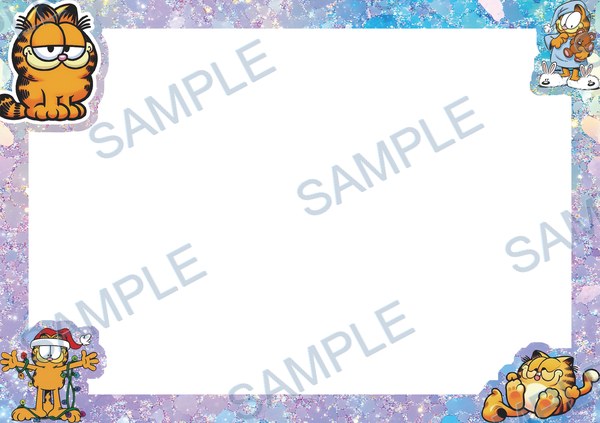 garfield, cat, christmas lights, teddy bear, christmas hat Acrylic design F-742