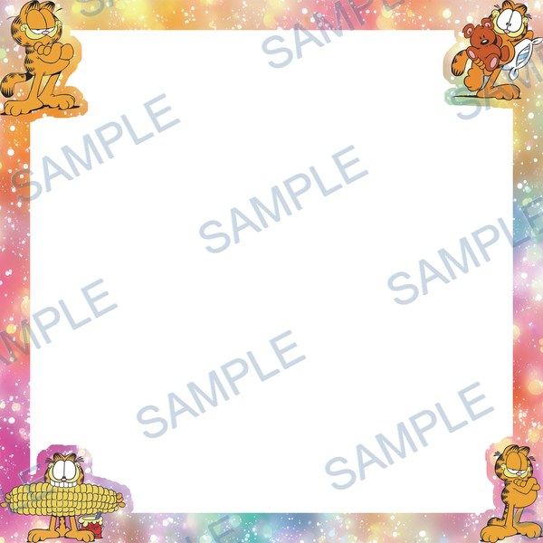 garfield, cat, corn, teddy bear, pink Acrylic design F-752