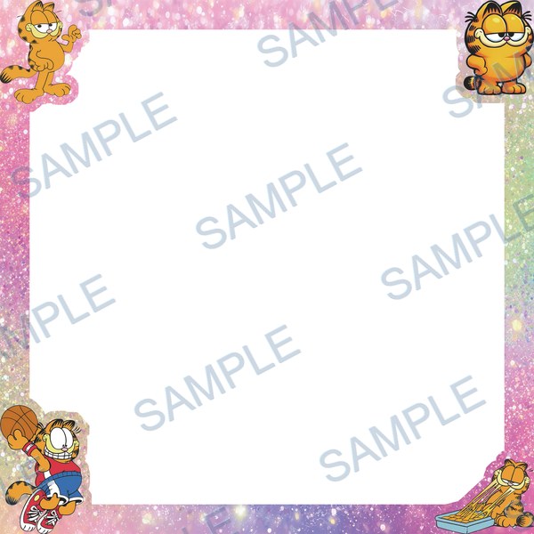 garfield, cat, basketball, french fries, pink Acrylic design F-753