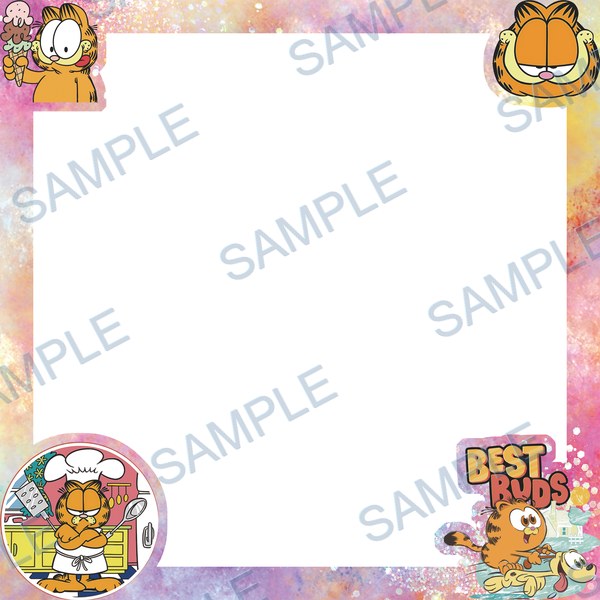 garfield, odie, cat, dog, ice cream Acrylic design F-759