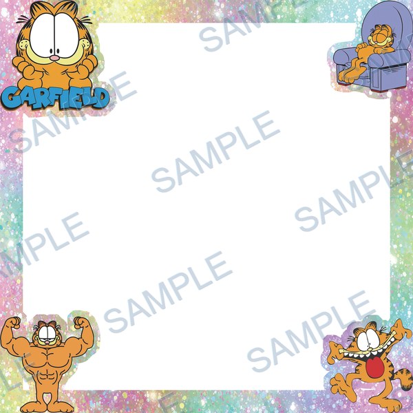 garfield, cat, armchair, muscles, text Acrylic design F-760
