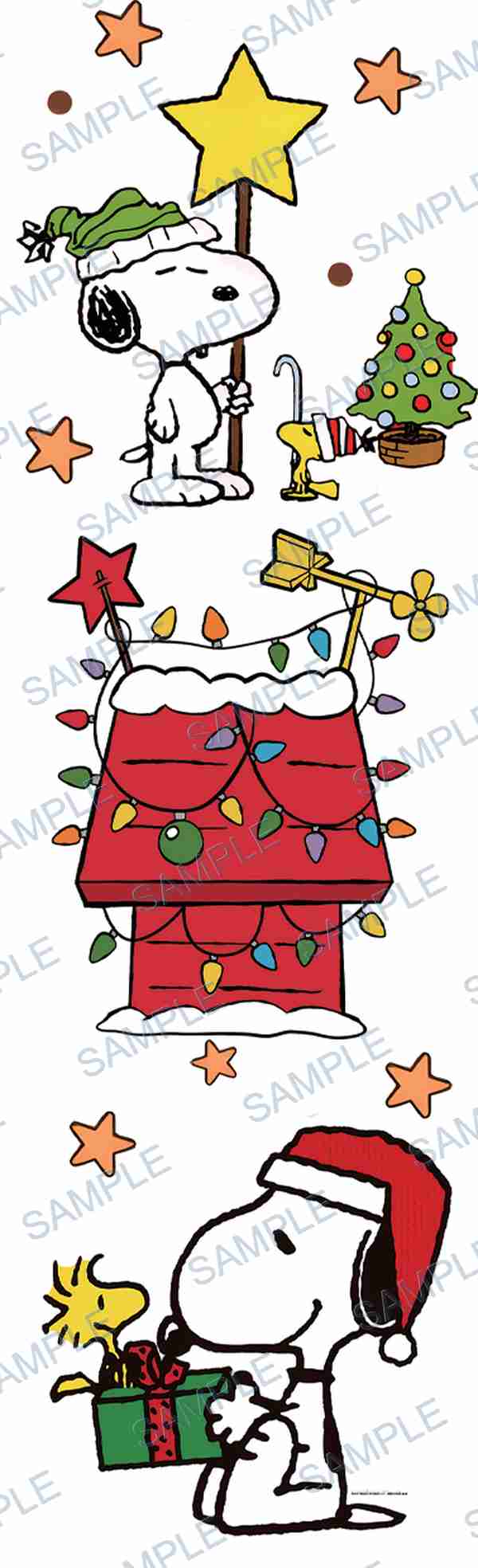 snoopy, woodstock, peanuts, christmas tree, dog house P-17866