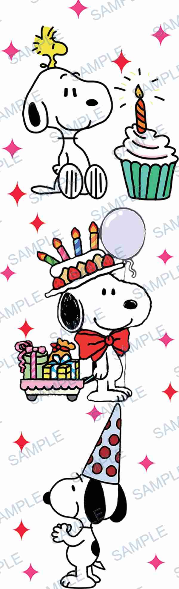 snoopy, woodstock, peanuts, cupcake, candle Pen Wrap design P-17897