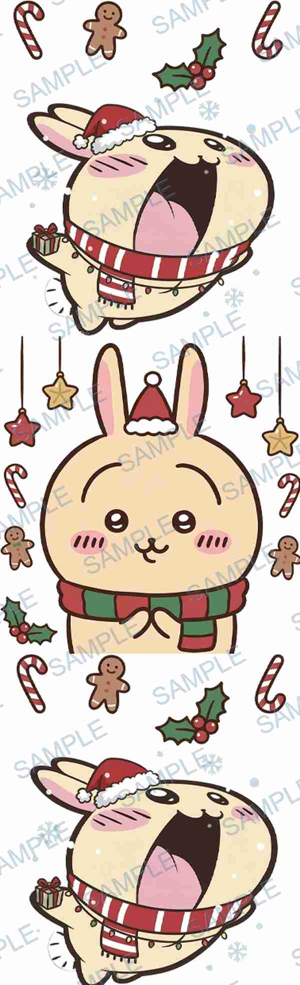 bunny, christmas lights, gift, candy cane, gingerbread man Pen Wrap design P-18024