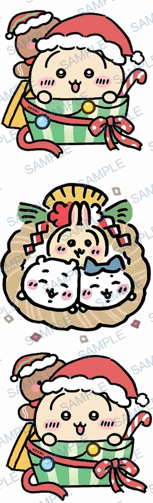 gingerbread man, candy cane, santa hat, cupcake liner, ribbon Pen Wrap design P-18036