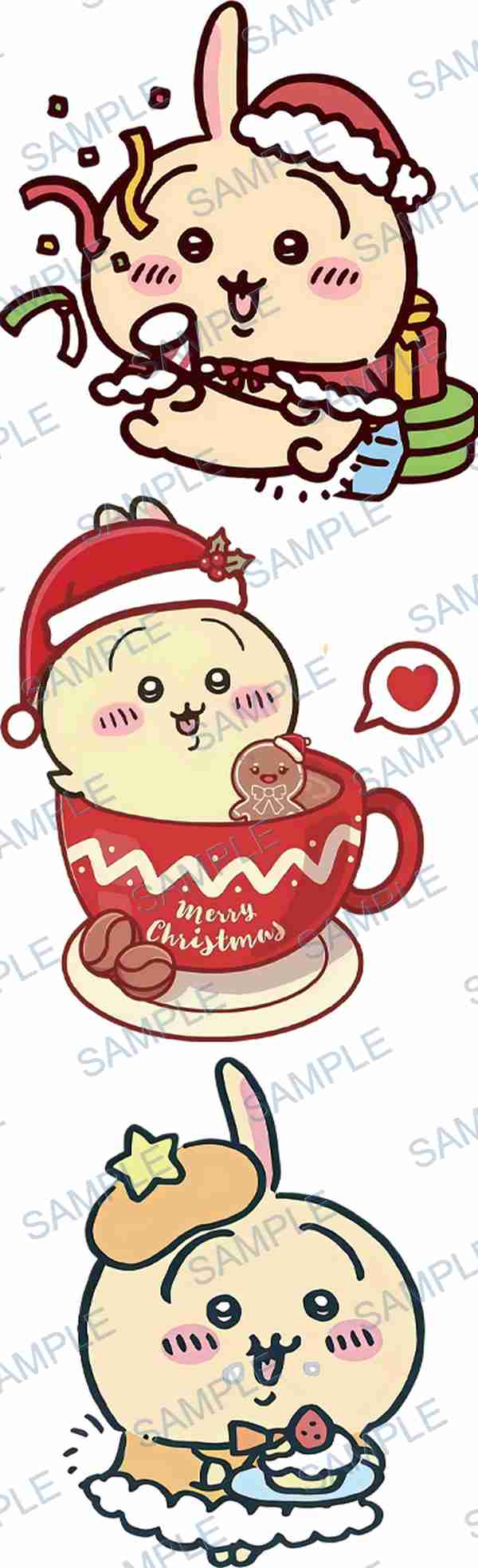 bunny, christmas hat, confetti, gift box, coffee cup Pen Wrap design P-18038