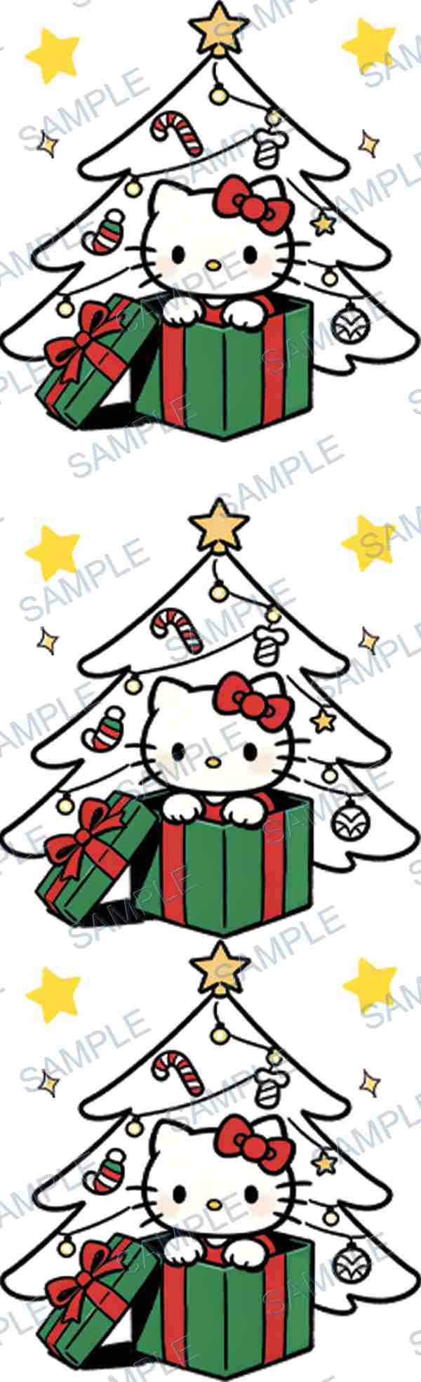 hello kitty, sanrio, christmas tree, gift box, bow Pen Wrap design P-18073