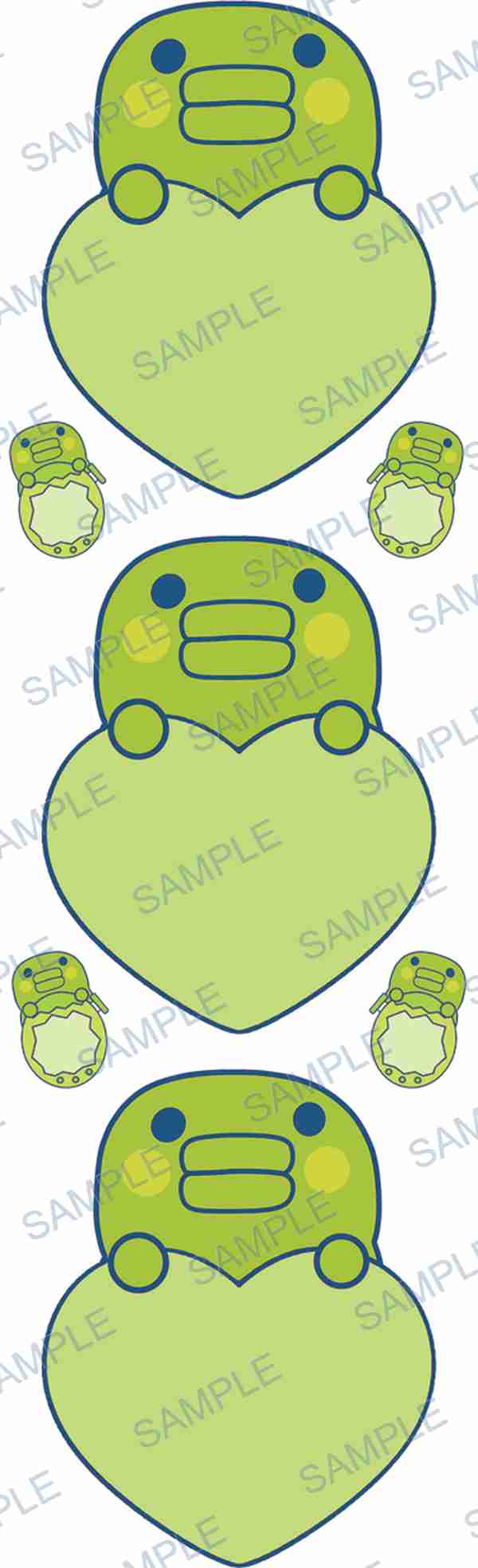 duck, heart, sticker, green, light green Pen Wrap design P-18256