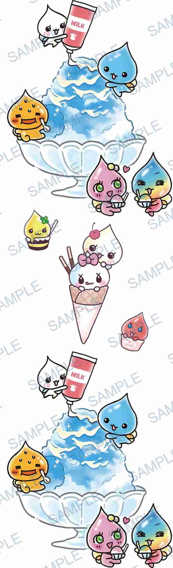 shaved ice, ice cream cone, milk carton, cupcake, ice cream cup Pen Wrap design P-18408