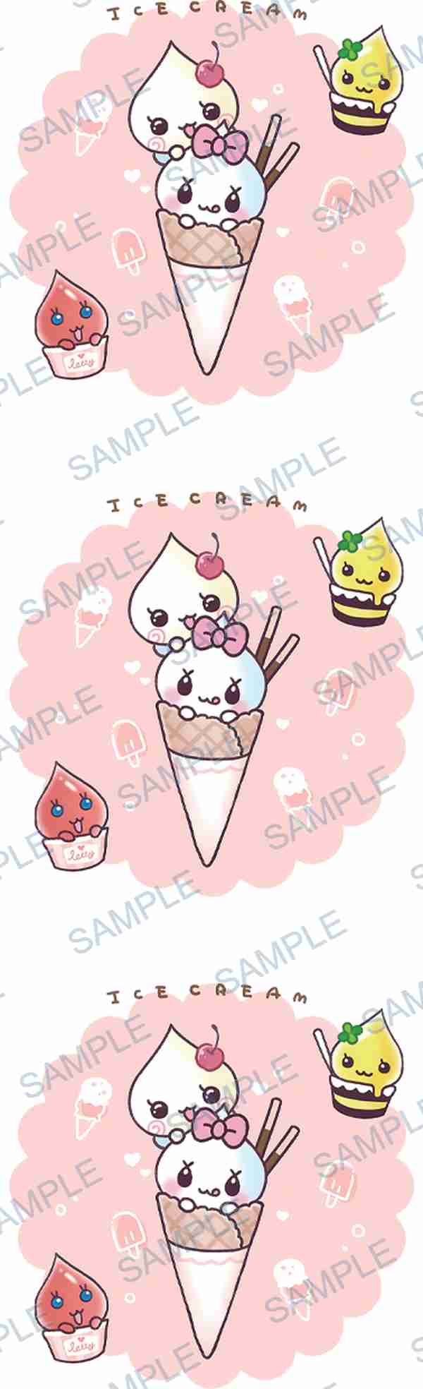 ice cream cone, ice cream, cherry, pocky, cupcake Pen Wrap design P-18411