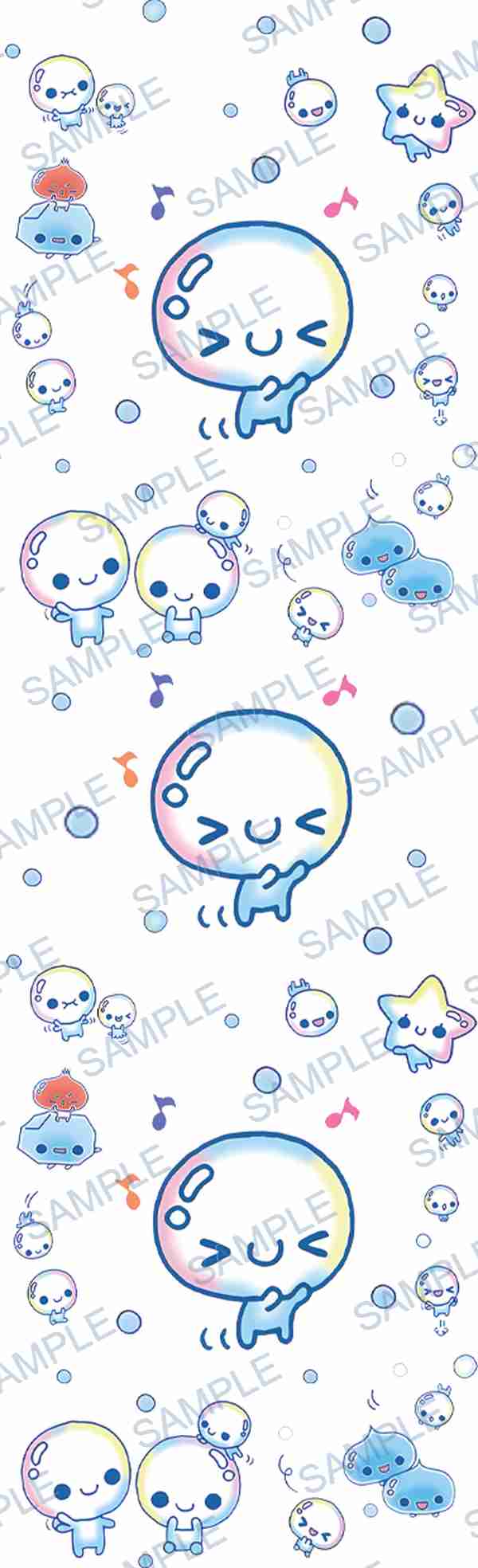 bubble, star, music note, water droplet, pastel Pen Wrap design P-18427